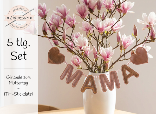 Girlande zum Muttertag - ITH-Stickdatei